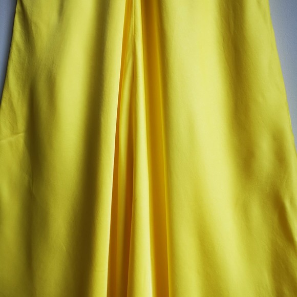 NEW L'agence Buttercup Yellow V-Neck Lorraine Trapeze Midi Slip Dress XS Summer - Picture 12 of 12